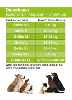 Dauerkauer 100-109 g - Gr. L - Käseknochen-Kauspass