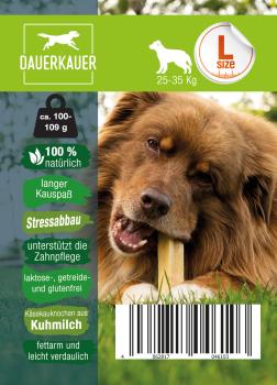 Dauerkauer 100-109 g - Gr. L - Käseknochen-Kauspass