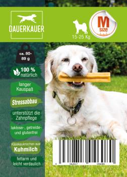 Dauerkauer 80-89 g - Gr. M - Käseknochen-Kauspass