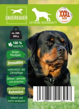 Dauerkauer 230-259 g - Gr. XXXL - extreme Beißkraft - Käseknochen-Kauspass