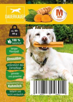 Kurkuma Dauerkauer 60-89 g - Gr. M - Käseknochen-Kauspass