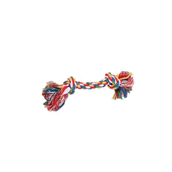 Hundespielzeug Zerrseil / Knotenseil - Buntes, geflochtenes Seil für Zerr- und Apportierspiele für kleine und mittelgroße Hunde